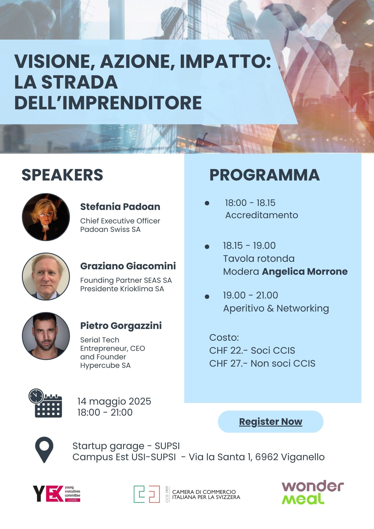 Evento YEx Lugano imprenditoria - 14.05 Evento YEx Lugano imprenditoria - 14.05